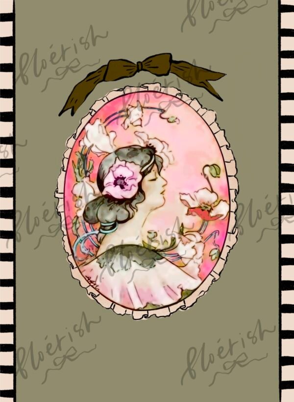Untitled_Artwork 37 Vintage Floral Maiden Art - DIGITAL DOWNLOAD